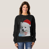 American Eskimo Chien laide Sweat de Noël Père Noë (Devant entier)