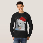 American Eskimo Chien laide Sweat de Noël Père Noë (Devant entier)
