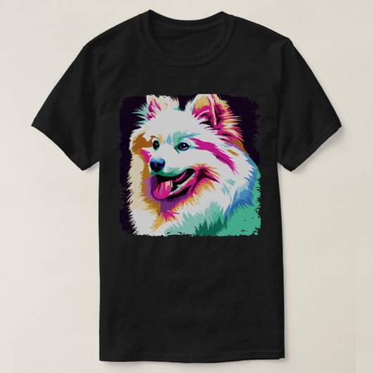 American Eskimo Dog Art Hondenliefhebber Cadeaus T-shirt (Design voorkant)