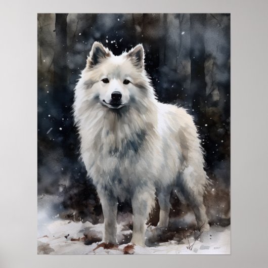 American Eskimo Dog Art Poster (Devant)