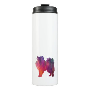 American Eskimo Dog Geo Silhouette Paars Thermosbeker