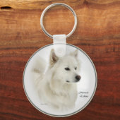 American Eskimo Dog Gifts Art Sleutelhanger (Voorkant)