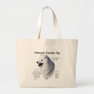 American Eskimo Dog History Design Grote Tote Bag