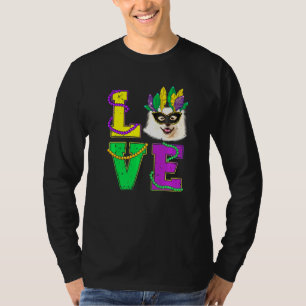 American Eskimo Dog I Love Puppy Mardi Gras Mannen T-shirt