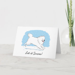 American Eskimo Dog "Let it Snow" Eskie-Kerstmis Feestdagen Kaart