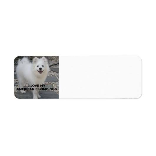 American_Eskimo_Dog_love w pic Etiket (Voorkant)