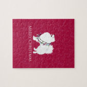 American Eskimo Dog Merry Kerstdesign Legpuzzel (Horizontaal)