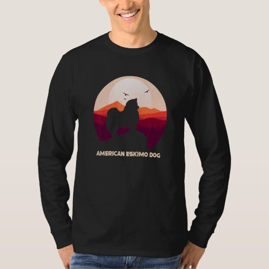 American Eskimo Dog Mountain for Hikers T-shirt (Voorkant)