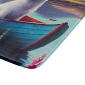 American Eskimo Dog on Paddle: Een Schilderachtig Snijplank (Hoek)