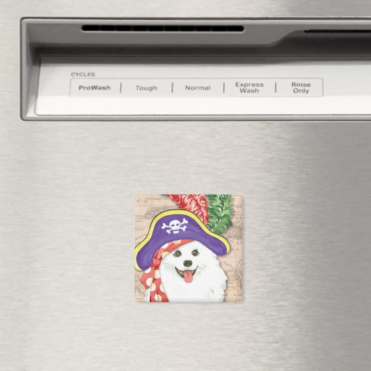 American Eskimo Dog Pirate Magnet (In Situ (Lave-vaisselle))