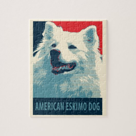 American Eskimo Dog Political Hope Parody Legpuzzel (Verticaal)