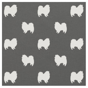 American Eskimo Dog Silhouettes Pattered Stof