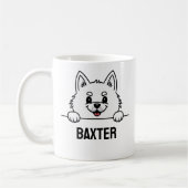 American Eskimo Hondenliefhebber Custom Naam Geper Koffiemok (Links)
