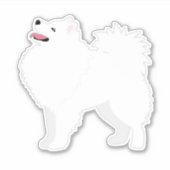 American Eskimo Hondenras Side Uitzicht Silhouette Sticker (Voorkant)