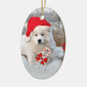 American Eskimo Merry kerstversiering Keramisch Ornament (Links)