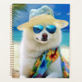 American Eskimo on Beach, cadeau d'été pour amoure (Devant)