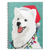 American Eskimo Samoyed Cute Puppy Dog Kerstmis Notitieboek (Voorkant)