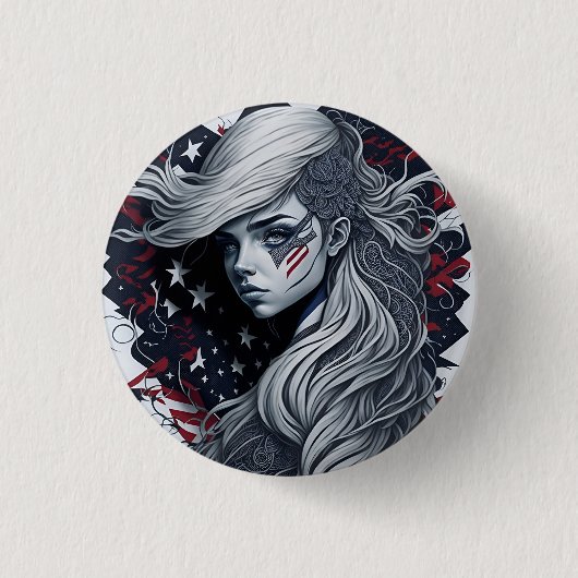 american fan 25 ronde button 3,2 cm (Voorkant)