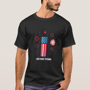 American Flag 4 juli Mannen Vrouwen Vuurwerk USA F T-shirt