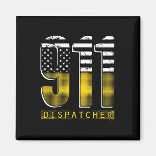 American Flag 911 Dispatcher Gold USA Magneet