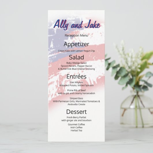 American Flag Abstrait Distressed Reception Menu (Debout devant)