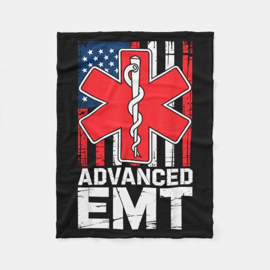 American Flag Advanced Emt Aemt Medical Technician Fleece Deken (Voorkant)