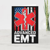 American Flag Advanced Emt Aemt Medical Technician Kaart (Voorkant)