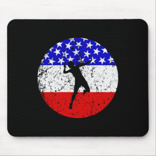 American Flag Badminton Shirt - Badmintonspeler Muismat