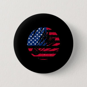American Flag Badminton Shirt Mannen Patriottische Ronde Button 5,7 Cm