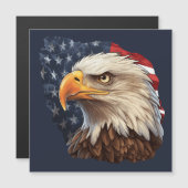 American Flag Bald Eagle Magnet (Devant / Derrière)