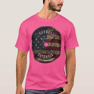 American Flag Barbell Gewicht Gym Gezondheid Fitne T-shirt