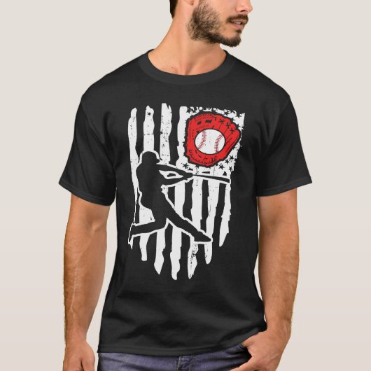 American Flag Baseball Player 1 T-shirt (Voorkant)