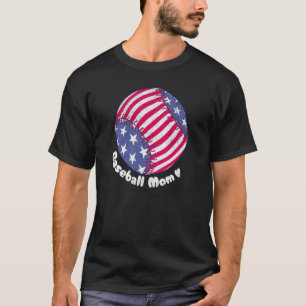 American Flag Baseball Softball mama Mama Co T-shirt