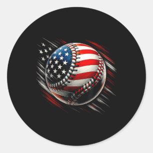 American Flag Baseball T-shirt Verenigde Staten Pa Ronde Sticker