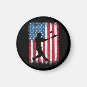 American Flag Baseball Team Gift voor Mannen Jonge Magneet