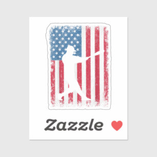 American Flag Baseball Team Gift voor Mannen Jonge Sticker