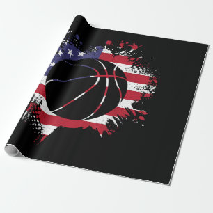 American Flag Basketball Player Cadeaupapier