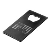 American Flag Biker Motorcycle Short Sleeve Kredietkaart Flessenopener (Voorkant Gekanteld)