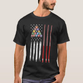 American Flag Billiard Pool Speler T-shirt (Voorkant)