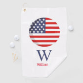AMERICAN FLAG Blue Monogram Golfhanddoek (Insitu)