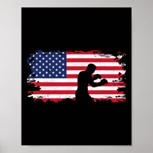 American Flag Boxing Apparel - Boksen Vrouwen Poster