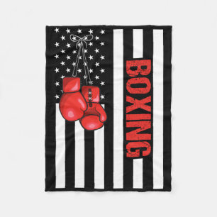 American Flag Boxing Patriottisch Boksen 1 Fleece Deken