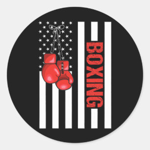 American Flag Boxing Patriottisch Boksen 1 Ronde Sticker