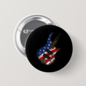 American Flag Byss Gitaar Verenigde Staten Onafhan Ronde Button 5,7 Cm (Voorkant /achterkant)