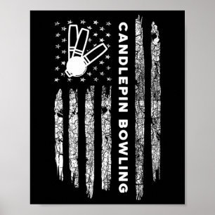 American Flag Candlepin Bowling - Candlepi Poster