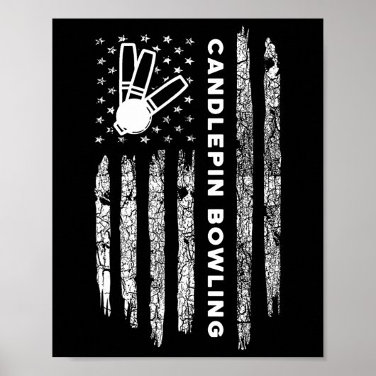 American Flag Candlepin Bowling -  Candlepi Poster (Voorkant)