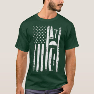 American Flag Carpenter Tools Woodwerker Craftsman T-shirt