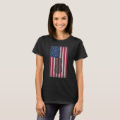 American Flag Cello Player Patriotic 4th of July T-shirt (Voorkant volledig)