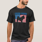 American Flag Chow Chow T-shirt (Voorkant)