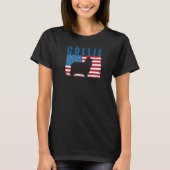 American Flag Collie Premium T-shirt (Voorkant)